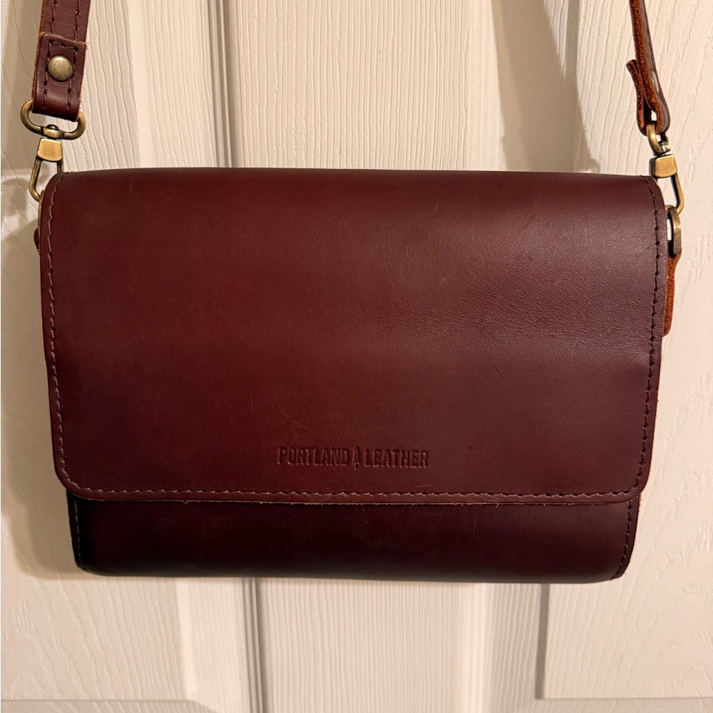 Portland Leather Cognac Crossbody Bag